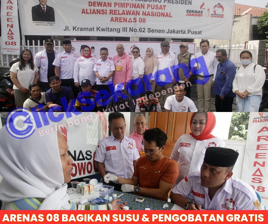 Arenas 08 Jalankan Perintah Prabowo Bagikan Makanan Susu dan Pengobatan Gratis